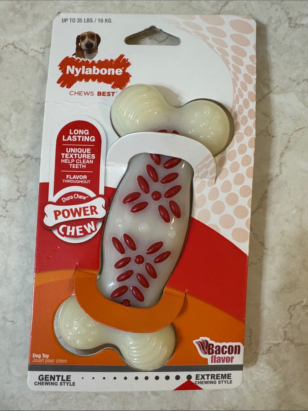 Nylabone Power Chew Action Ridges Chew Toy Bacon Wolf